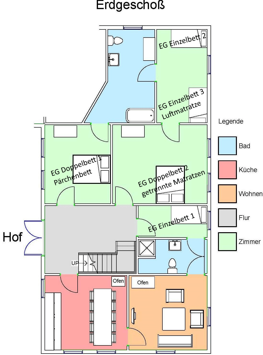Zimmerplan Erdgeschoss
